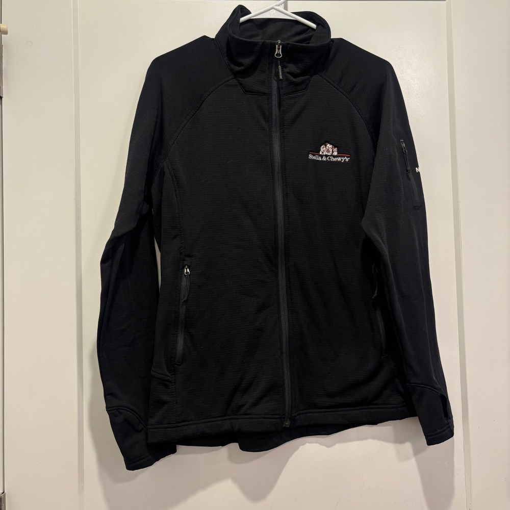 The North Face Women Black Full Zip Waffle Knit Fleece Jacket Large Stella Chewy